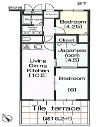 彦根ガーデンハイツ 4階3LDKの間取り