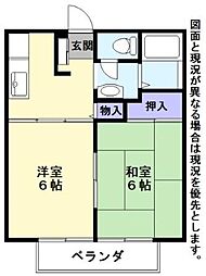 サンパトリ佐和山 1LDKの間取図画像