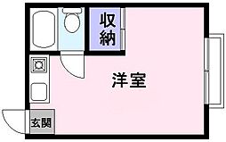 城陽ハイツ ワンルームの間取図画像