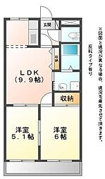 ケイズスクエア 2LDKの間取図画像