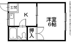 コーポ伊藤 1Kの間取図画像