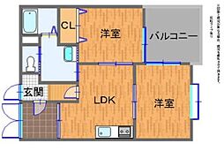 アルティエ 2LDKの間取図画像