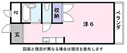 ロイヤル戸賀 1Kの間取図画像