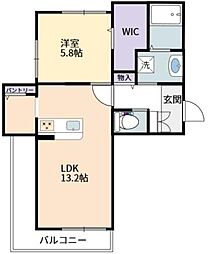 オリエントヴィラ南彦根2 1LDKの間取図画像