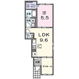 クルール M 1LDKの間取図画像