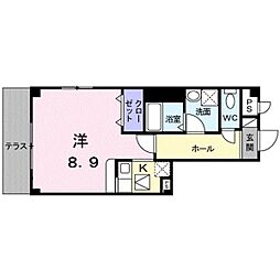 クレールシャンブル ワンルームの間取図画像