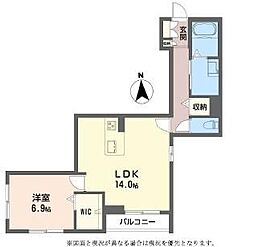 シャーメゾン アプローズM 1LDKの間取図画像