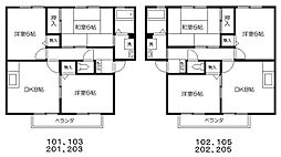 ウインディア今堀A 3DKの間取図画像