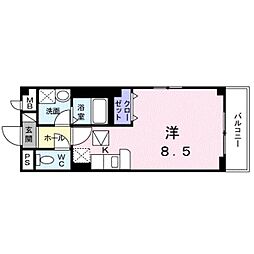 クレールシャンブル 1Kの間取図画像
