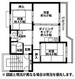 ビレッジハウス稲枝1号棟 3DKの間取図画像