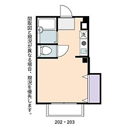 メゾンソレイユ ワンルームの間取図画像