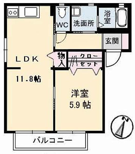 テンダーヴィラ　Ａ棟 102｜鳥取県米子市河岡(賃貸アパート1LDK・1階・42.25㎡)の写真 その2