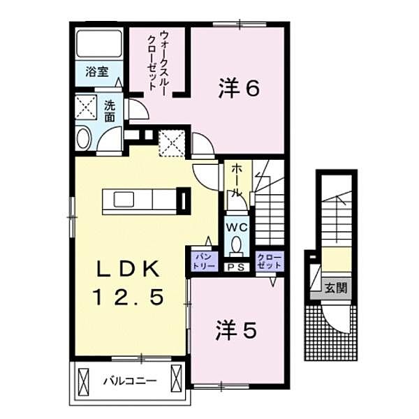 鳥取県境港市上道町(賃貸アパート2LDK・2階・58.55㎡)の写真 その2