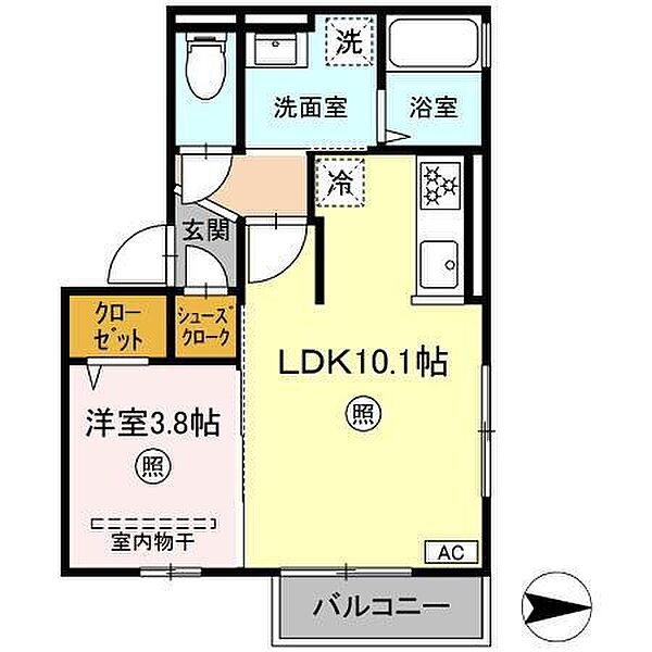 リバーポートSei2 201｜鳥取県米子市東福原７丁目(賃貸アパート1LDK・2階・35.43㎡)の写真 その2