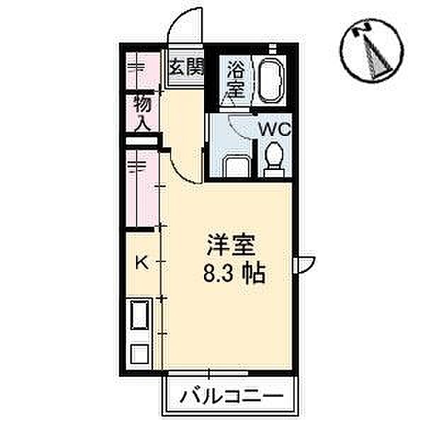 ハッピーチャイム 201｜鳥取県米子市旗ヶ崎６丁目(賃貸アパート1R・2階・30.00㎡)の写真 その2