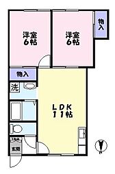 マチルド 2LDKの間取図画像
