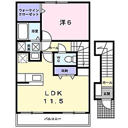 サンリュー　07　Ｃ 2階1LDKの間取り