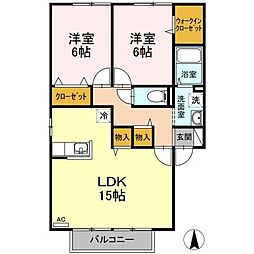 セジュールK3 2LDKの間取図画像