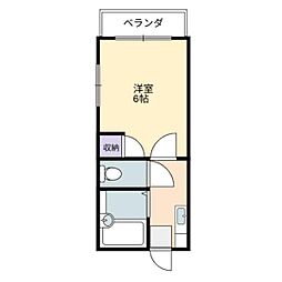 メゾン・ド・フオレ拾番館 1Kの間取図画像