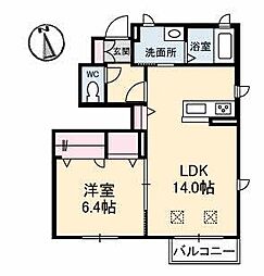 アトリエール 2LDKの間取図画像