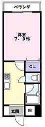 エクセル富士見マンション 1Kの間取図画像
