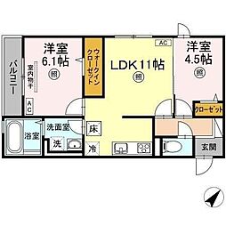 ライフステージA 2LDKの間取図画像