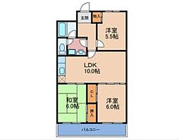 シェリール水無瀬/3Ｆ 3階3LDKの間取り