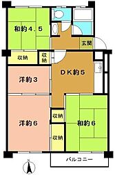 石原住宅E棟 4DKの間取図画像