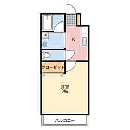 ファルコーネ 1Kの間取図画像