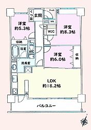 ローレルスクエア千葉ニュータウン中央D棟 3LDKの間取図画像