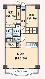 イトーピア稲毛マンション 2LDKの間取図画像