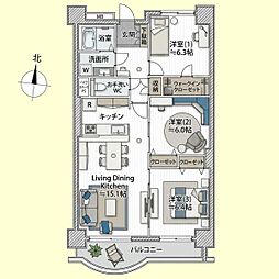 京成サンコーポ八千代台S棟 3LDKの間取図画像