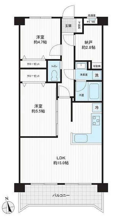 南向き2SLDK♪ペット飼育可！
