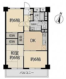 第2サン・マンション羽村 3DKの間取図画像