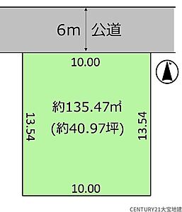 区画図:■敷地面積約40坪■整形地 区画図:■敷地面積約40坪■整形地
