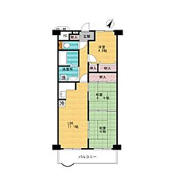 明石土山駅前スカイハイツC棟 3LDKの間取図画像