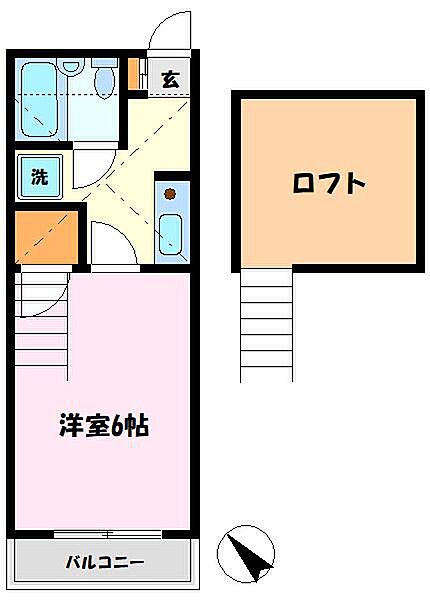 エステート小金21 201｜千葉県松戸市小金清志町３丁目(賃貸アパート1K・2階・20.38㎡)の写真 その2