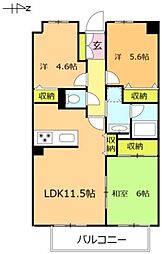 大倉ハイム 3LDKの間取図画像