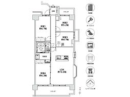 川口幸町パークハウス 4LDKの間取図画像