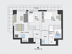 ランデン池袋 2LDKの間取図画像