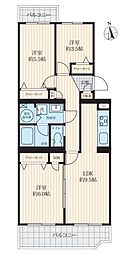 越谷シティハウス7号棟 3LDKの間取図画像