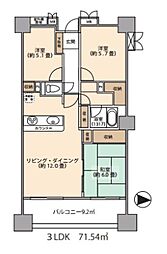 ラムザタワーA棟 3LDKの間取図画像