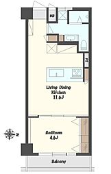 ジュウエル城西 1LDKの間取図画像