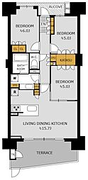 クレヴィア南千住 3LDKの間取図画像