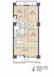 ロイヤルコートさっぽろシティセカンドコート 3LDKの間取図画像
