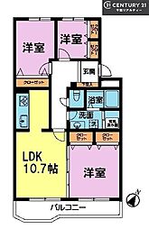 稲毛パークハウスG棟 3LDKの間取図画像