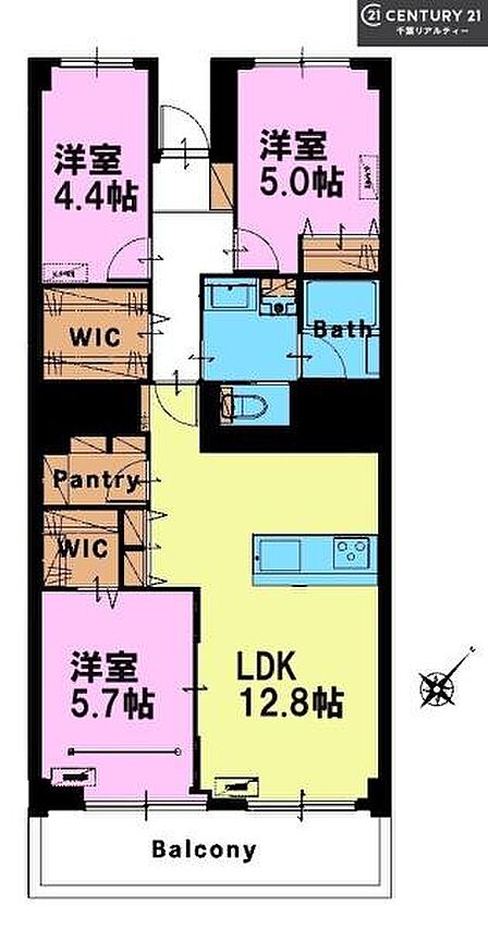 3LDKの魅力的な間取り！LDKはゆったりとした空間で、ご家族との団らん時間が、より一層充実したものになりますね。家族との仲が深まり、自然と笑顔が増えます！