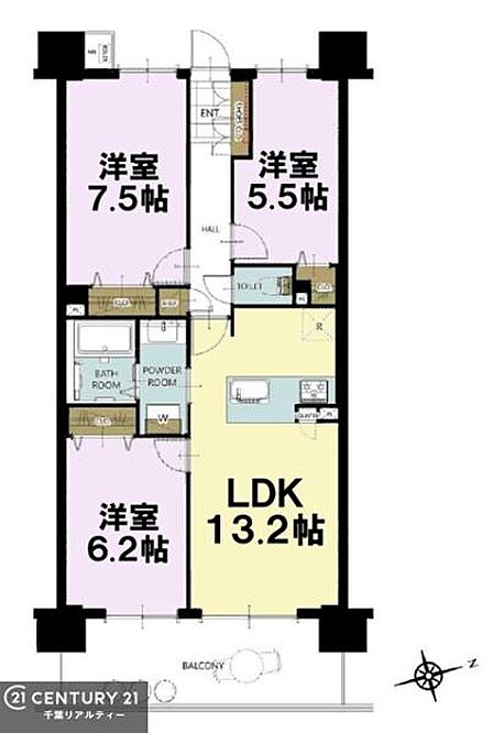 3LDKの魅力的な間取り!LDKはゆったりとした空間で、ご家族との団らん時間が、より一層充実したものになりますね。家族との仲が深まり、自然と笑顔が増えます!