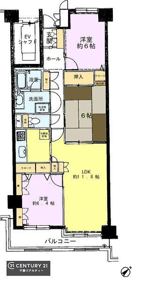 3LDKの魅力的な間取り!LDKはゆったりとした空間で、ご家族との団らん時間が、より一層充実したものになりますね家族との仲が深まり、自然と笑顔が増えそうです!