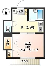 メゾン・アライ 1Kの間取図画像